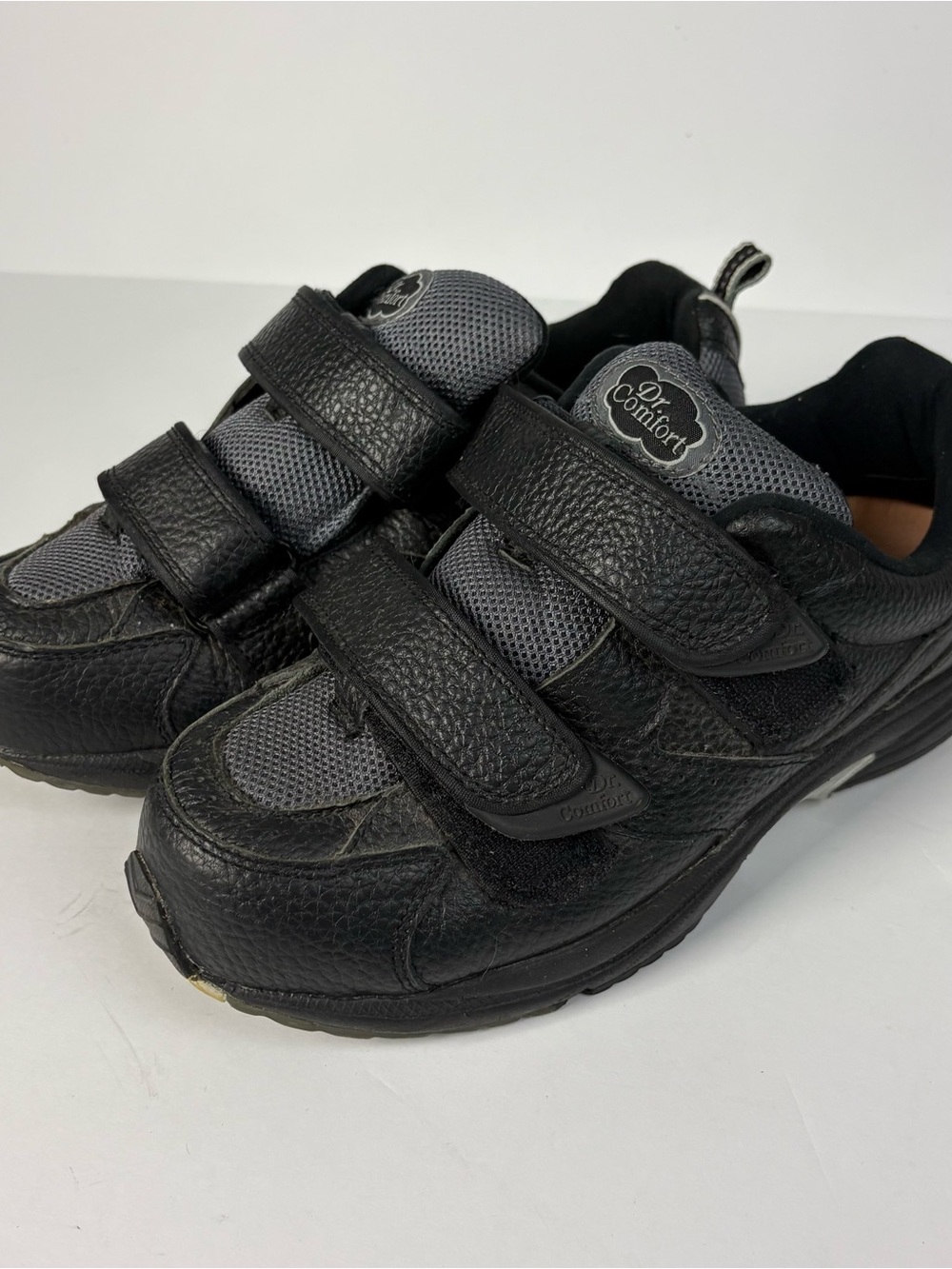 Comfort Brand Men's Black and Gray Velcro Sneakers